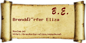 Brendörfer Eliza névjegykártya